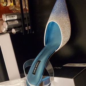 Brand new Nine West blue and sliver heel